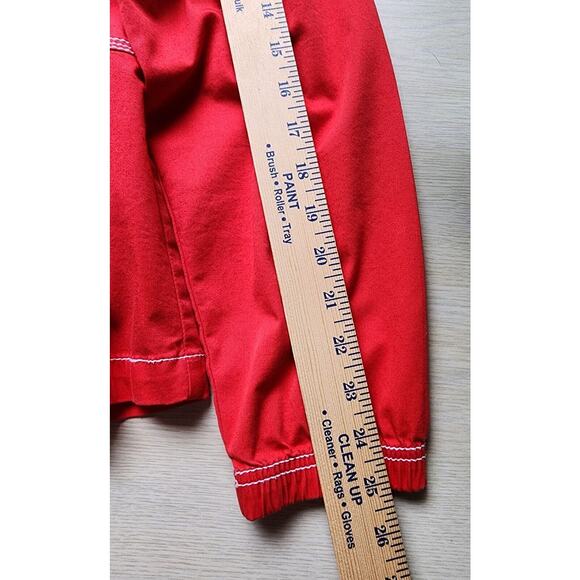 JACKET-OLEG CASSINI-Red-White Mesh Lining-Zippers-Designer-Size Small - Picture 14 of 14
